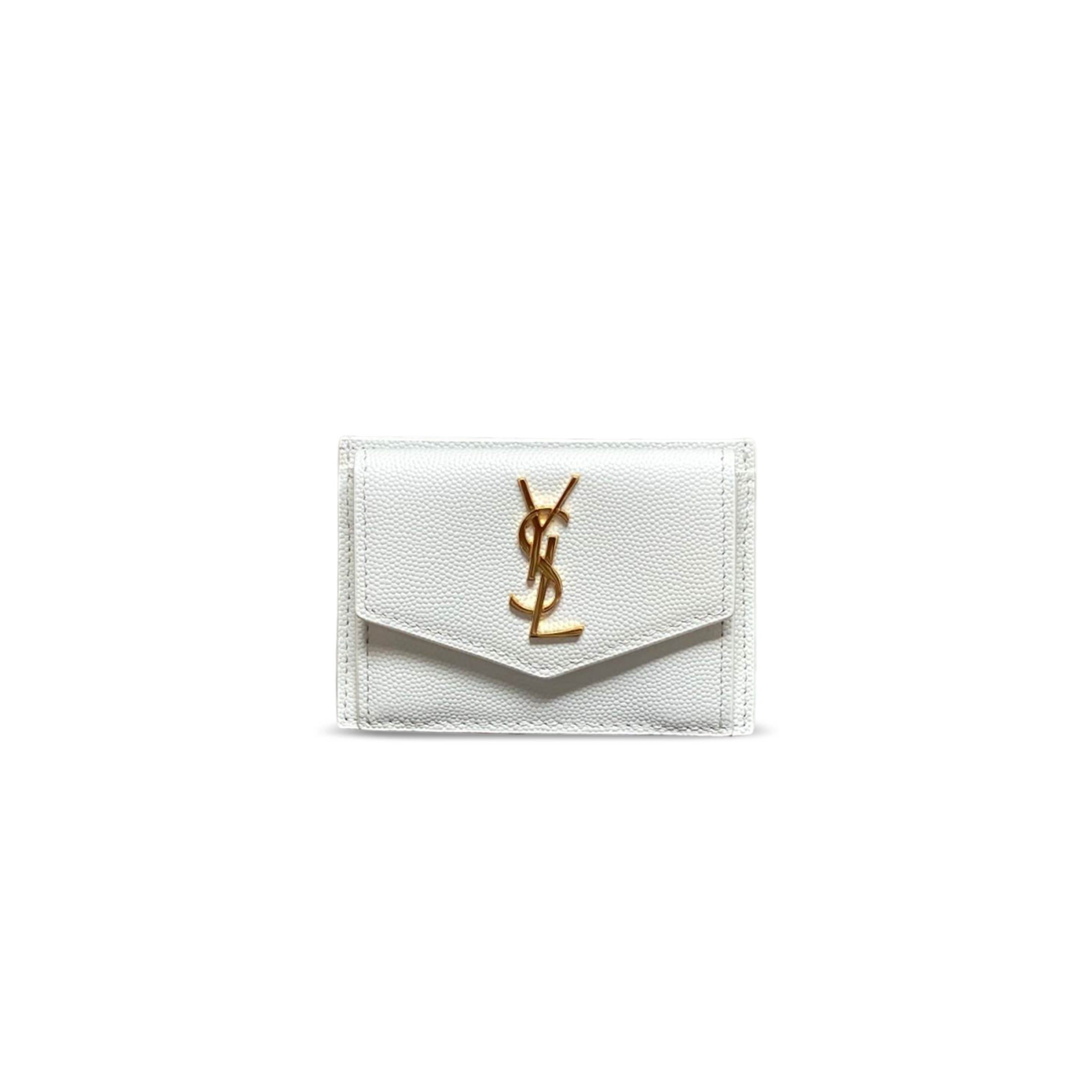YSL UPTOWN FLAP CARD CASE IN GRAIN DE POUDRE LEATHER 582305 (10.5*7*1.5cm)